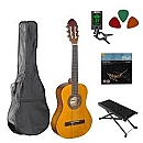Klassieke gitaar starterset 1/4 in vier aantrekkelijke kleuren