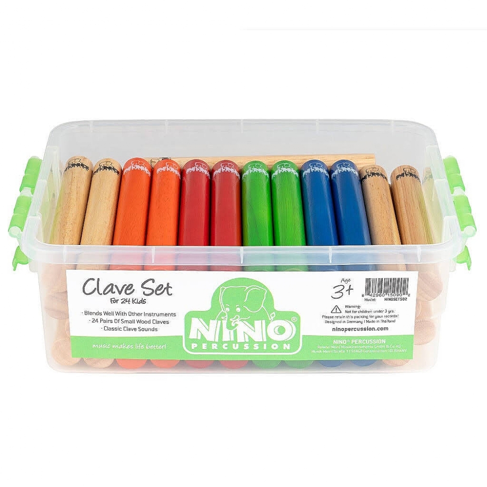 Ninoset502 Percussion houten claves, 24 paar in box