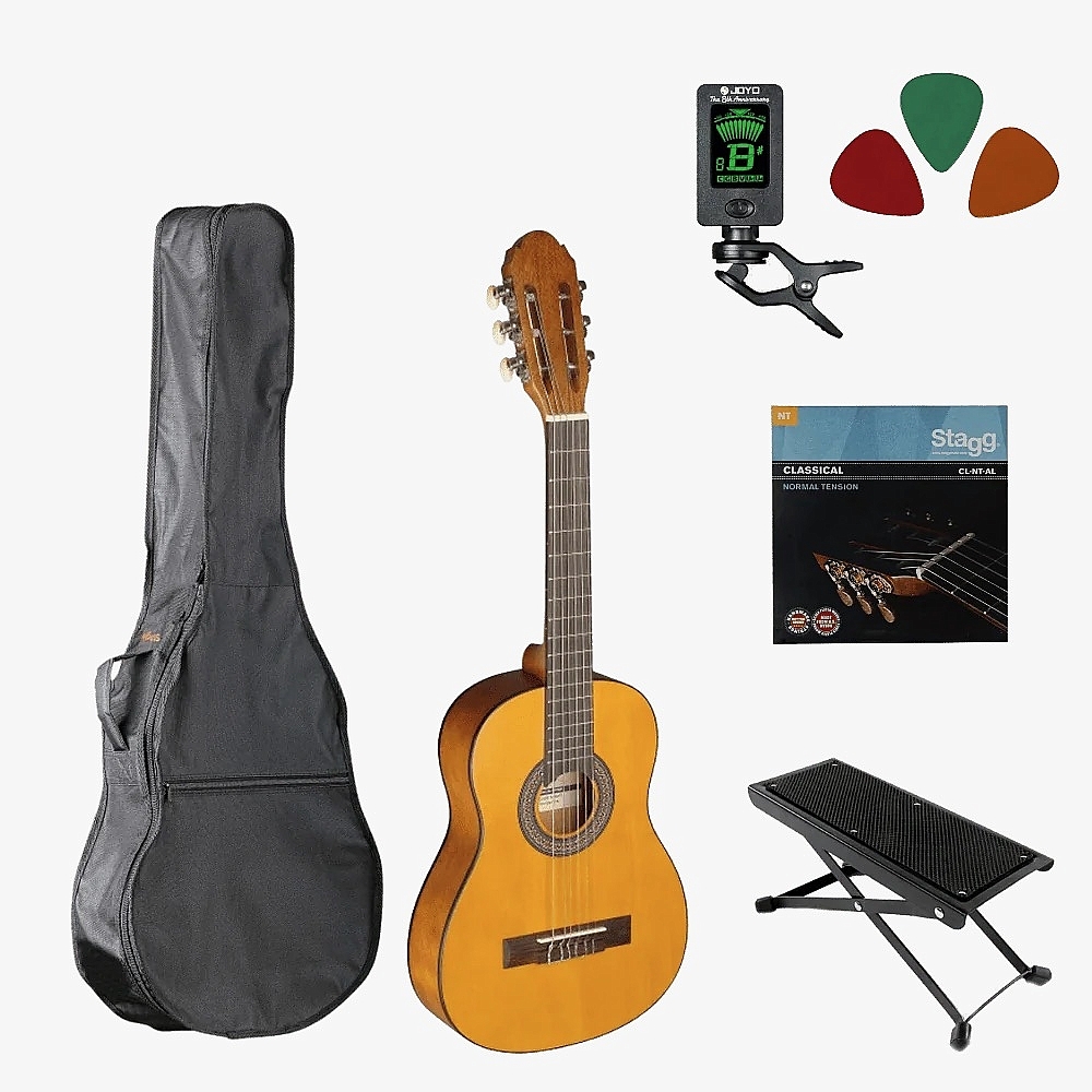 Klassieke gitaar starterset 1/2 in vier aantrekkelijke kleuren
